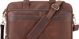 Mens Genuine Hunter Leather Crossbody Messenger Bag
