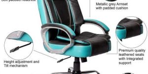 Sea Green Black Executive Chair