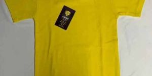 Men Yellow Cotton Casual Wear T Shirt
