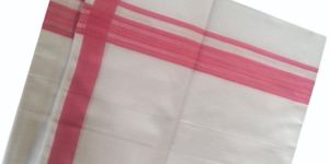 Mens Rose Pink Tissue Cotton Dhoti