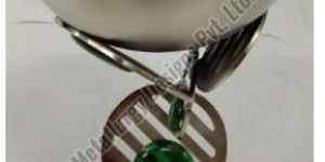 Silver Green Decorative Bowl with Stand