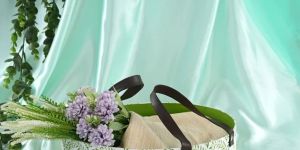 Round Green Gift Basket