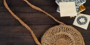 Round Jute Sling Bag