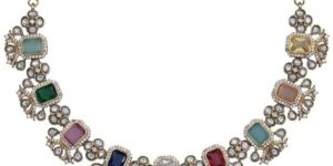 Vyapini Antique Navaratna Necklace Set