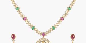 Yamuna Temple Antique Necklace Set