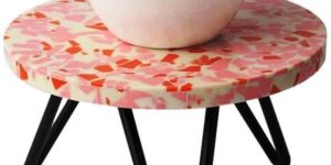 Wood And Resin Cake Plant Showpiece Decorative Stand