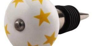 Yellow Star Ceramic Wine Stopper