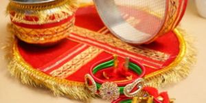 Traditional Karwa Chauth Thali with Bangle