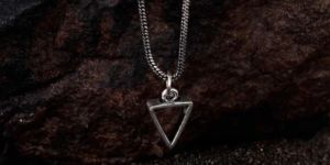 Triangle Silver Necklace for Men