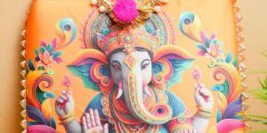 Vibrant Orange Ganesh Ji Bag