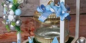 Round Glass Gift Jar on MDF Stand