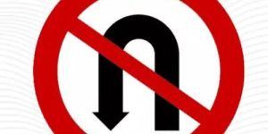 U Turn Road Sign Board
