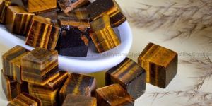 Tiger Eye Cube Tumbled Stone