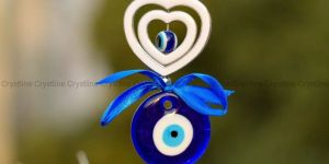 White Hearts Small Evil Eye Hanging