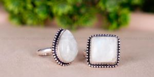 White Moonstone Ring