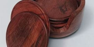 Round Wooden Coaster