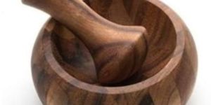 Wooden Mortar and Pestle