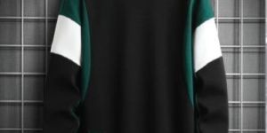 Men Cut and Sew Round Neck Sweatshirt