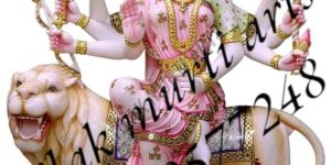 Polished Durga Marble Statue