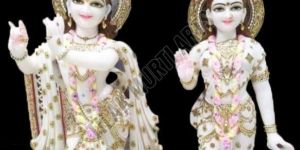 Radha Krishna Marble Statue