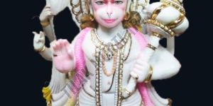 Veer Hanuman Marble Statue