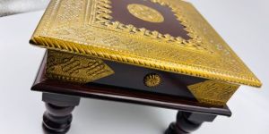 Wooden Brass Fitted Chowki 10x10