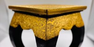 Wooden Brass Fitted Chowki 10x10 Opm