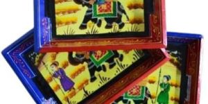 Wooden Tray Small Painting Set of 3