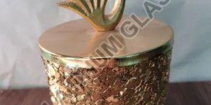 Crinkle Glass Candle Jar