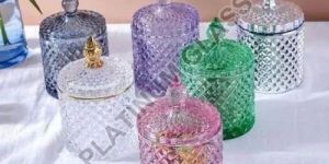 Diamond Cut Glass Jar