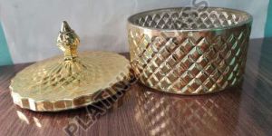 Golden Glass Candy Jar