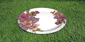 Melamine Purple Flower Printed Dinner Plate