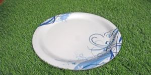 Melamine White And Blue Printed Dinner Plate