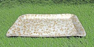 Melamine White Printed Tray