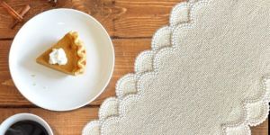 White Handmade Christmas Table Runner