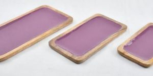 Rectangle Mango Wood Tray Set
