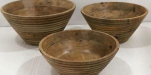 Round Wooden Bowl Set