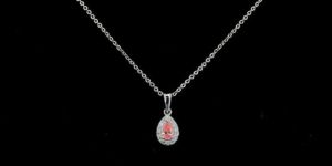 Beautiful Vivid Pink Lab Diamond Charm Pendant