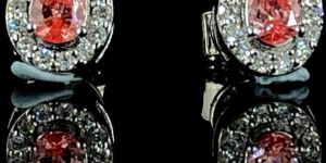 Sparkling Vivid Pink Lab Grown Diamond Earrings