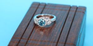Stunning Ocean Blue Lab Diamond Ring