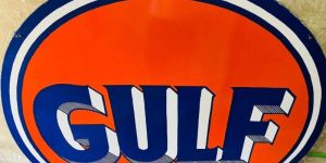 Gulf Dealer Enamel Sign Board