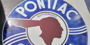 Pontiac Service Enamel Sign Board