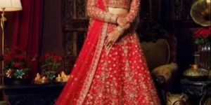 Red Georgette Bridal Lehenga