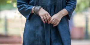 Ladies Blue Pure Cotton Kurti