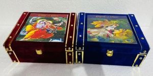 MDF Radha Krishna Print Wedding Invitation Box