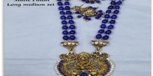 Matte Finish Long Medium Necklace Set