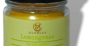 Glamlux Lemongrass Scented Soy Wax Candle Set of 4