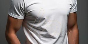Mens Premium Polyester White Round Neck T-Shirts