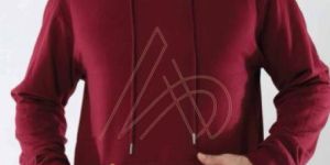 Mens Pure Cotton Maroon Hoodies