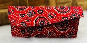 Red Printed Ladies Cotton Hand Wallet
